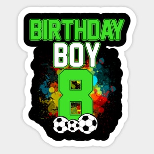 Kids 8th Birthday Soccer 8 Years Old Birthday Sticker